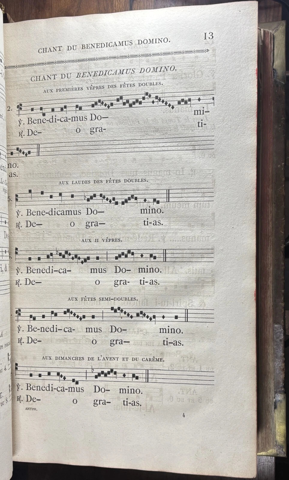 French Gregorian Chant Antiphonary W/ Metal Work – Inscribed by Pope John XXIII
